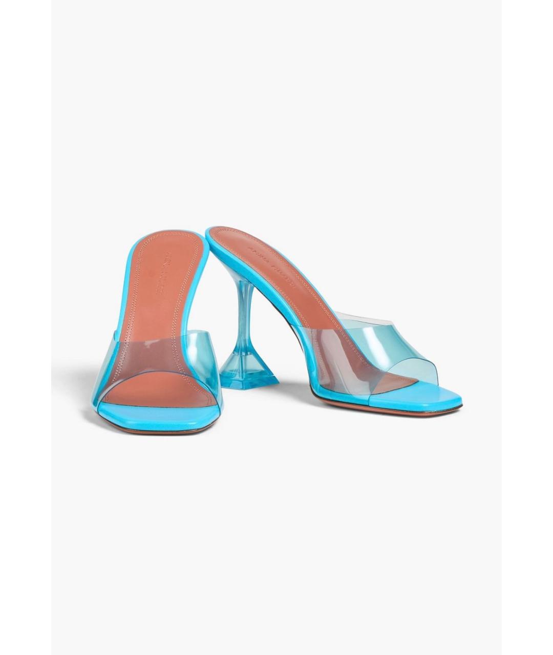 Amina Muaddi Бирюзовые мюли, фото 2
