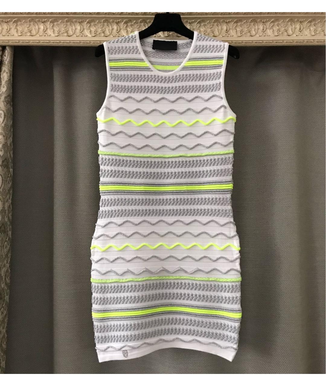 PHILIPP PLEIN Белое вискозное коктейльное платье, фото 5