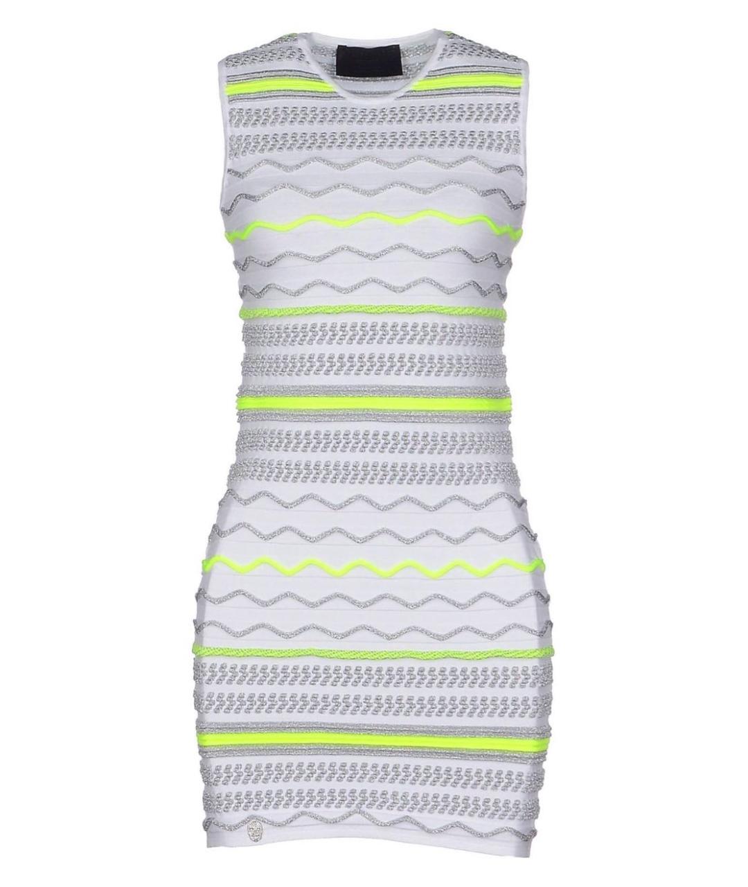 PHILIPP PLEIN Белое вискозное коктейльное платье, фото 9