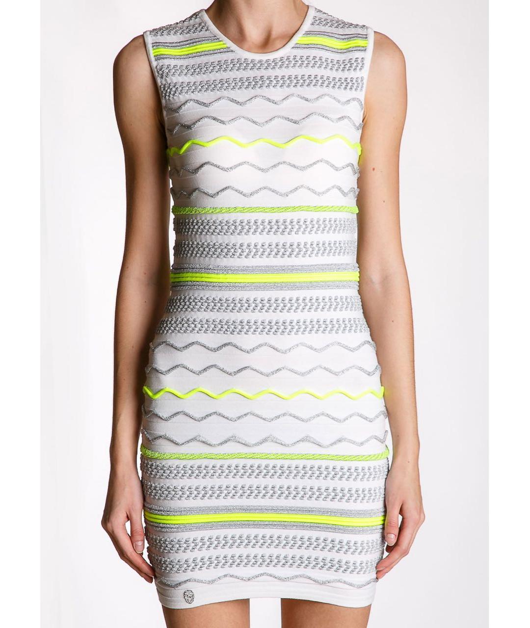 PHILIPP PLEIN Белое вискозное коктейльное платье, фото 3