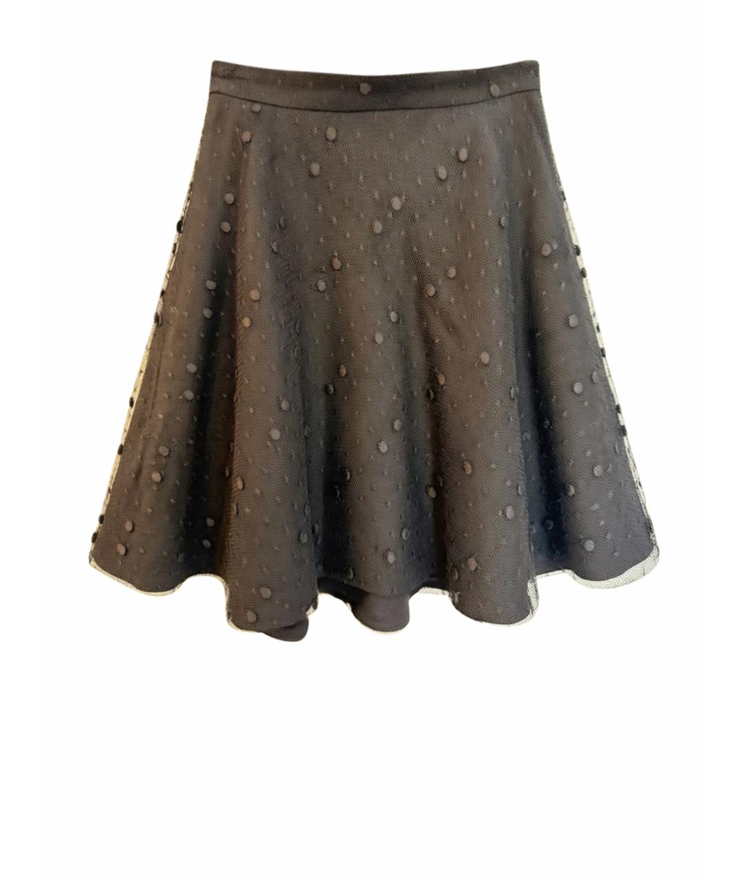 VALENTINO Черная шерстяная юбка мини, фото 1