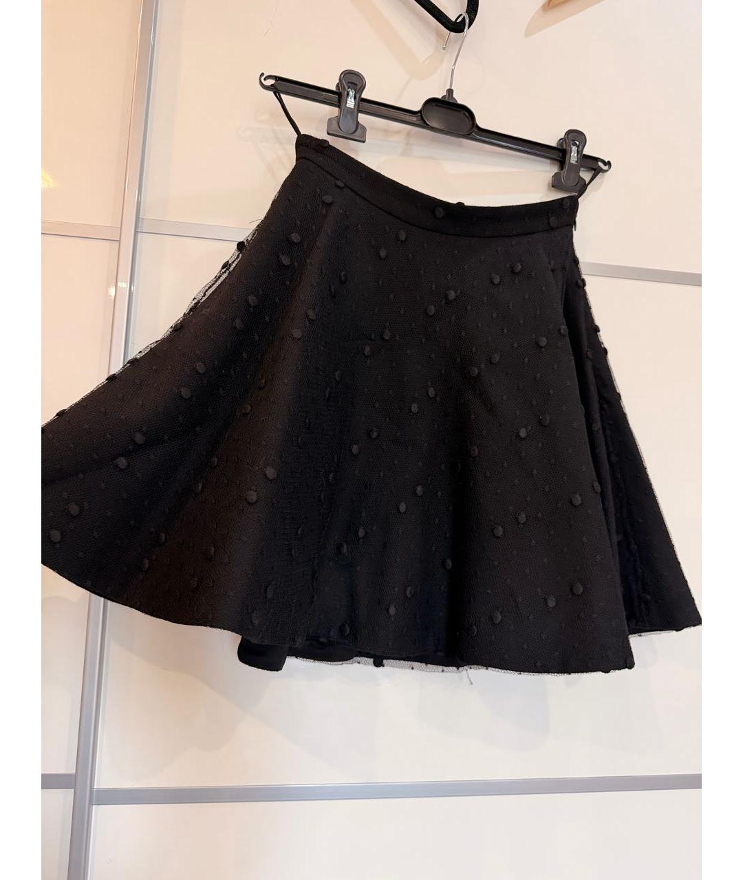 VALENTINO Черная шерстяная юбка мини, фото 3