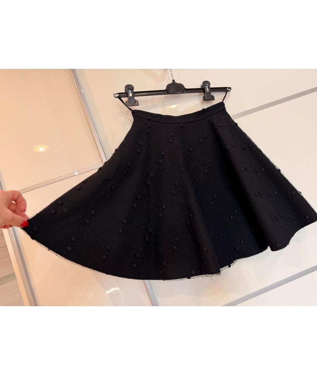 VALENTINO Черная шерстяная юбка мини, фото 6