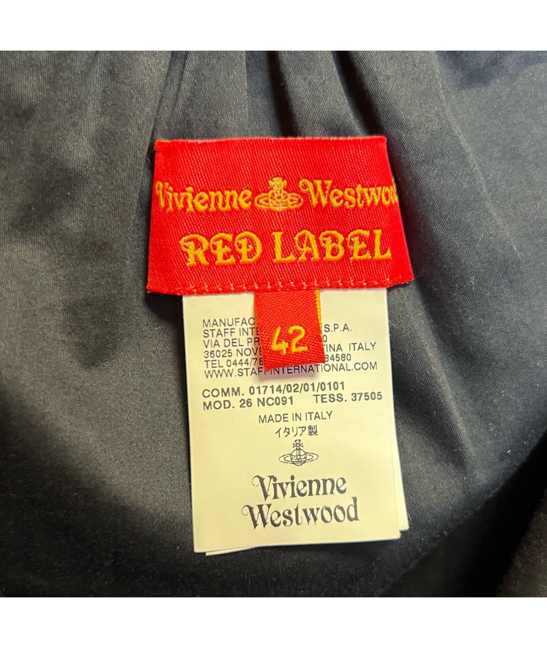 VIVIENNE WESTWOOD Черная хлопко-эластановая блузы, фото 5