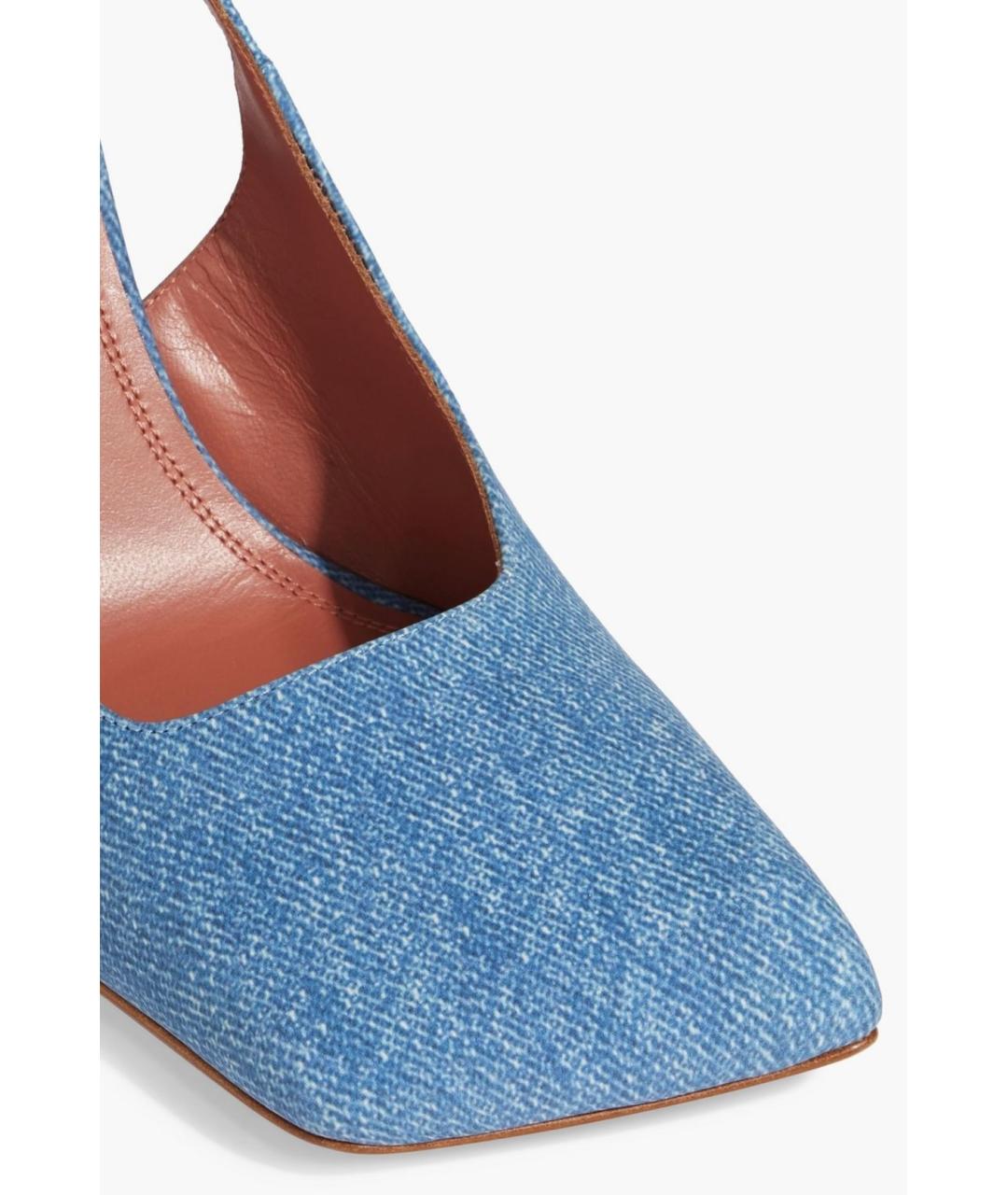 Amina Muaddi Голубые замшевые туфли, фото 4