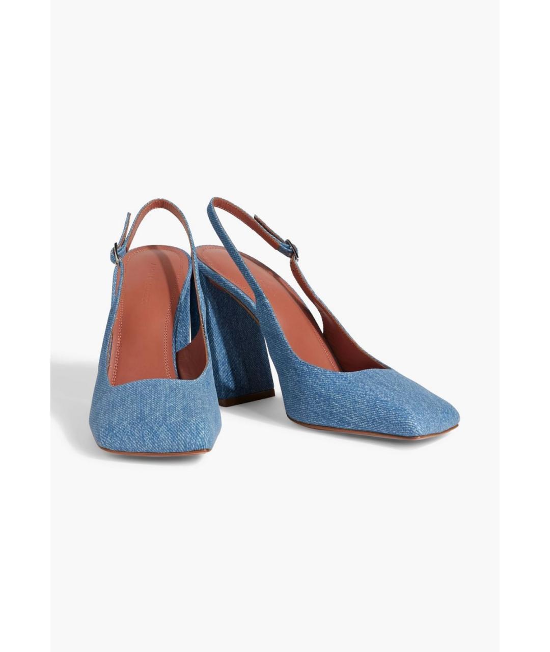 Amina Muaddi Голубые замшевые туфли, фото 2