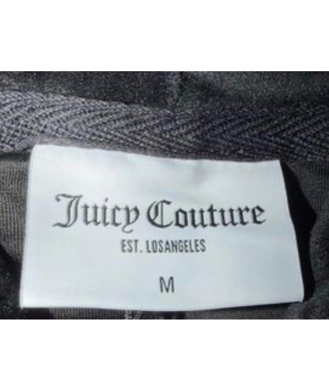 JUICY COUTURE Черные полиэстеровые прямые брюки, фото 7