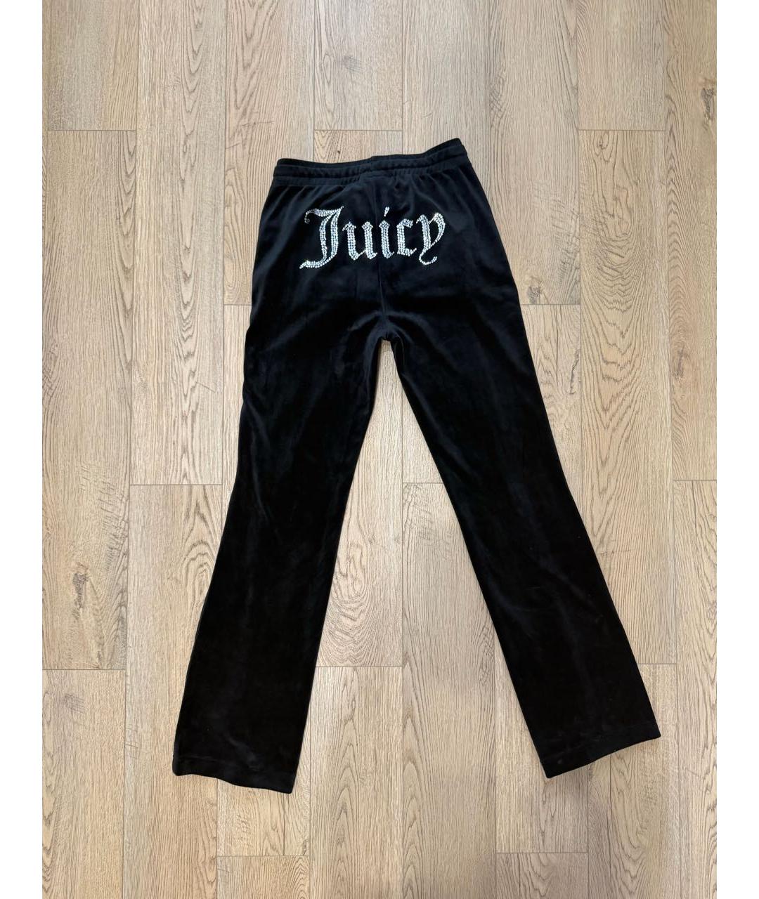 JUICY COUTURE Черные полиэстеровые прямые брюки, фото 3
