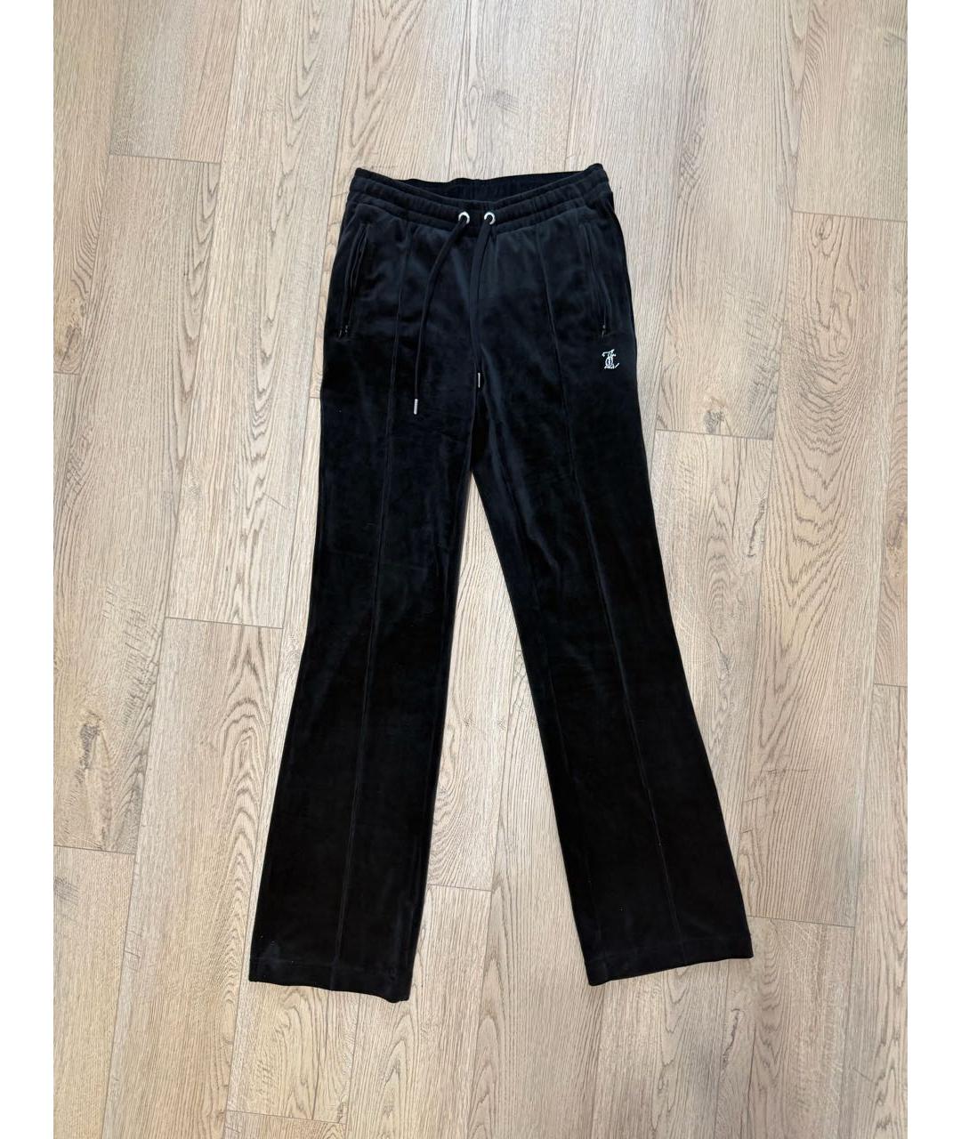 JUICY COUTURE Черные полиэстеровые прямые брюки, фото 8
