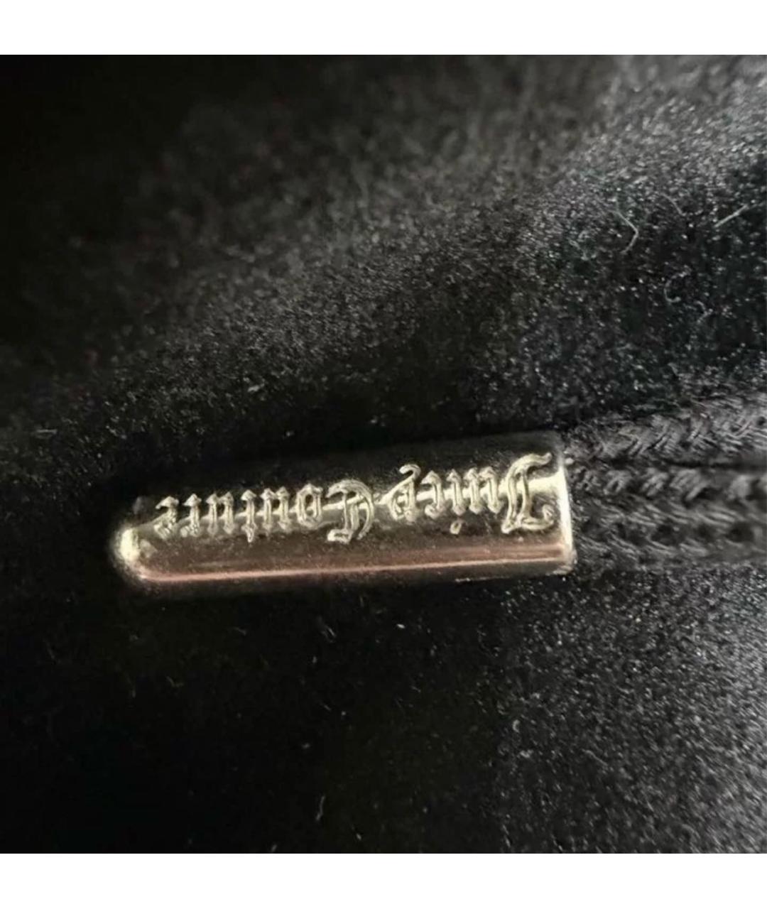 JUICY COUTURE Черные полиэстеровые прямые брюки, фото 6