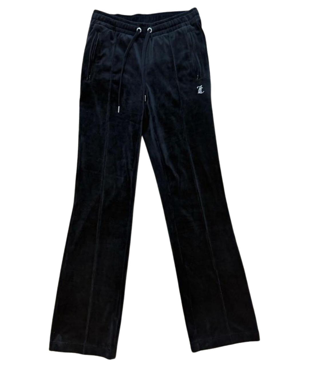 JUICY COUTURE Черные полиэстеровые прямые брюки, фото 1