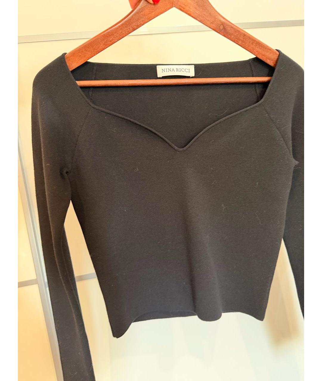 NINA RICCI Черный полиэстеровый джемпер / свитер, фото 2