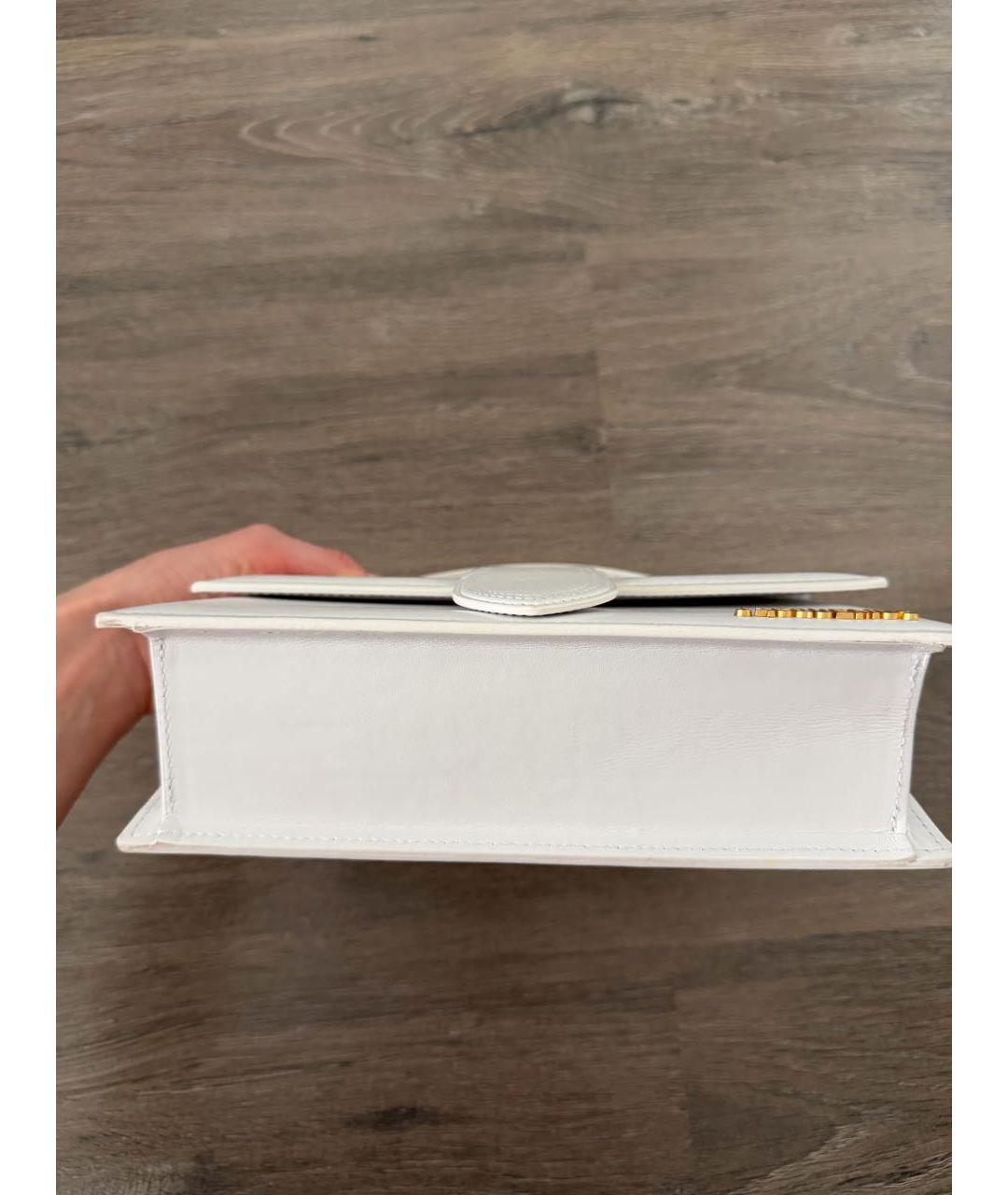 JACQUEMUS Белая кожаная сумка с короткими ручками, фото 6