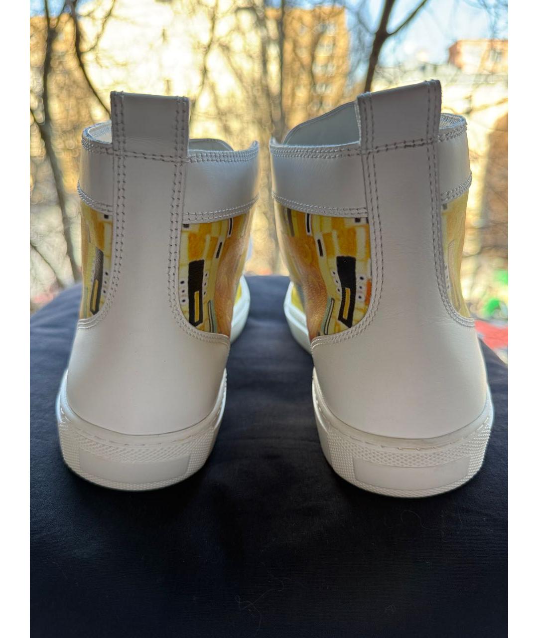 LABO.ART Белые кожаные высокие кроссовки / кеды, фото 4