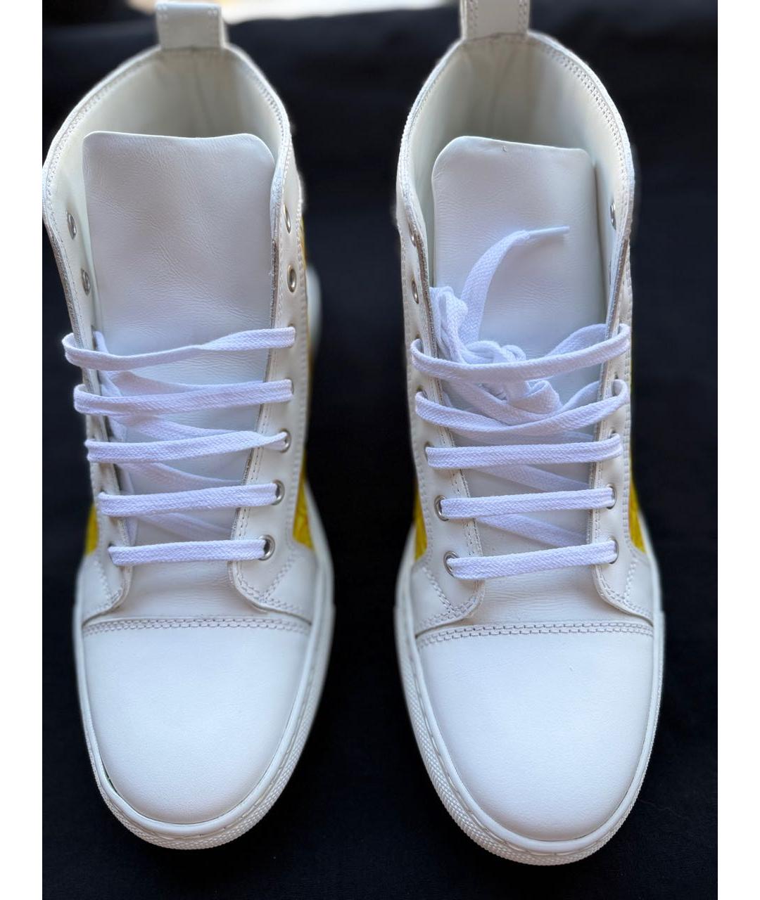LABO.ART Белые кожаные высокие кроссовки / кеды, фото 2