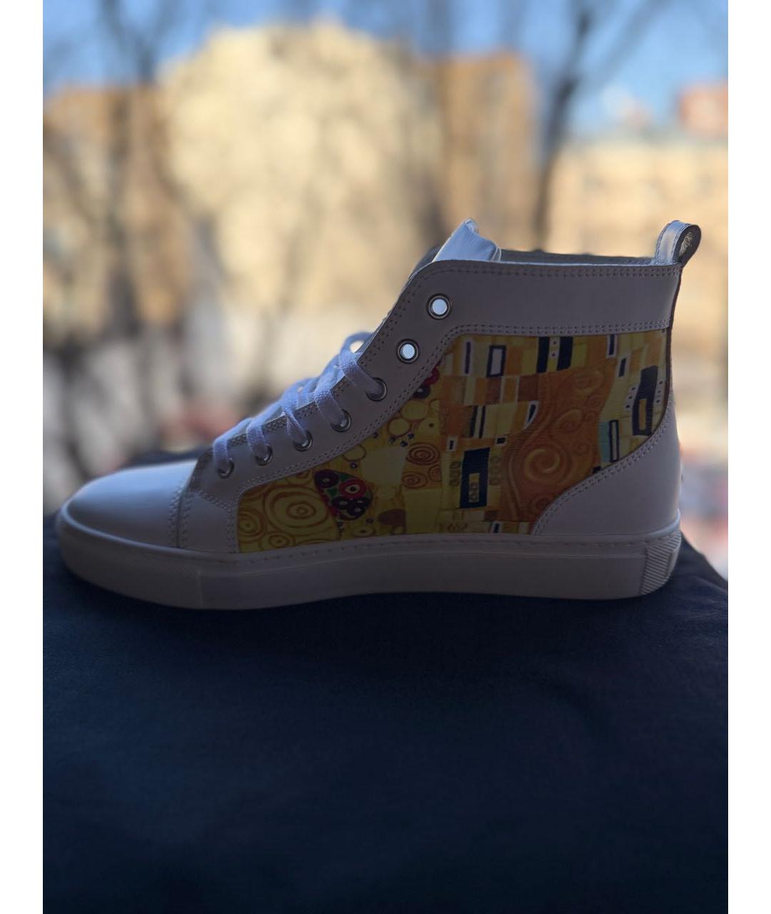 LABO.ART Белые кожаные высокие кроссовки / кеды, фото 9