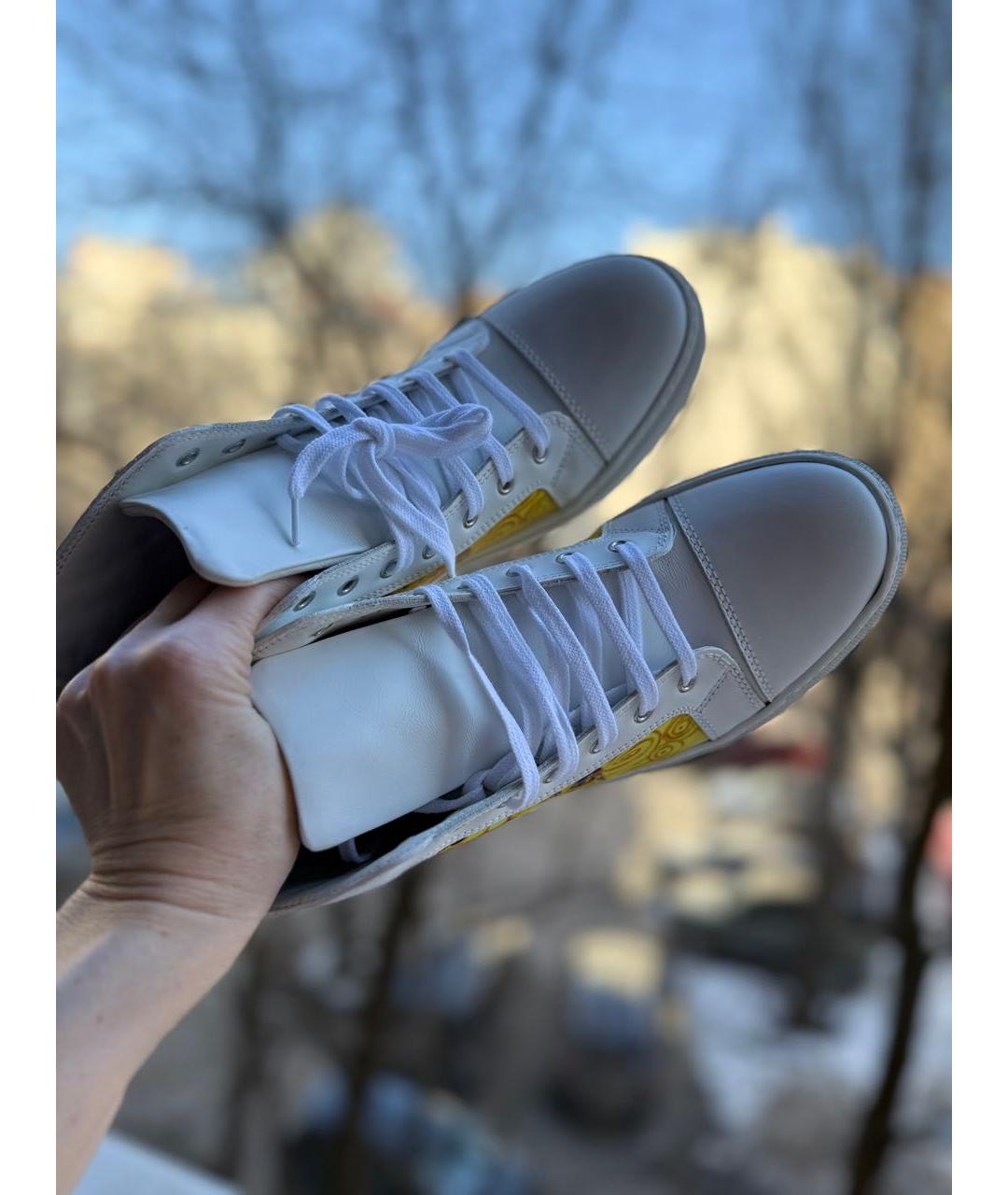 LABO.ART Белые кожаные высокие кроссовки / кеды, фото 6