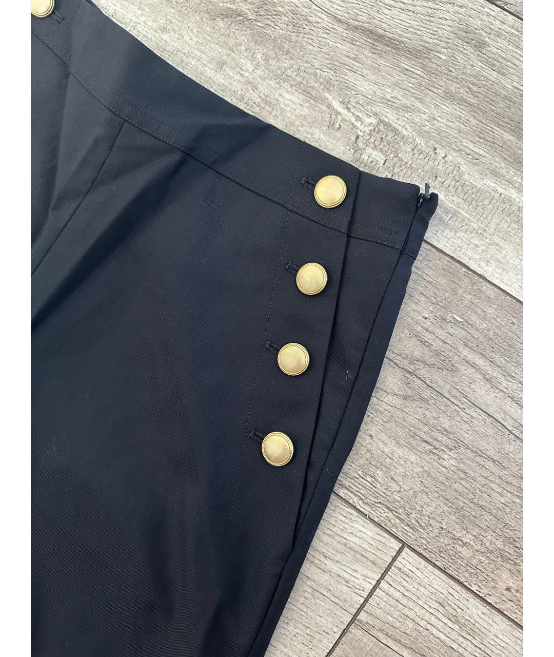 MAX MARA STUDIO Темно-синие шерстяные брюки широкие, фото 4