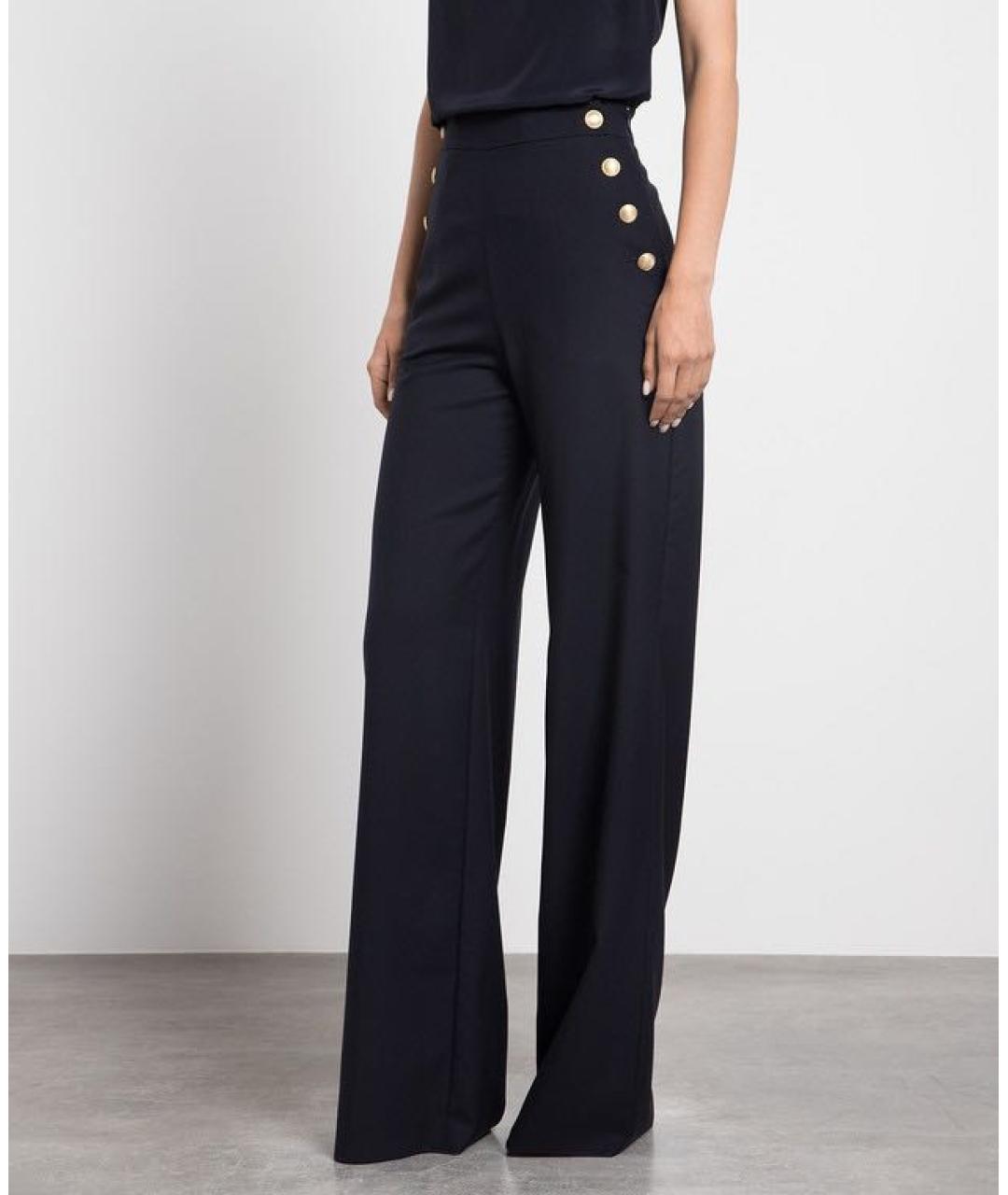 MAX MARA STUDIO Темно-синие шерстяные брюки широкие, фото 2