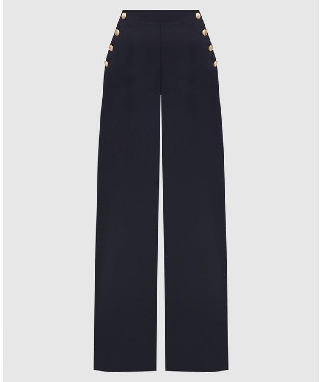 MAX MARA STUDIO Темно-синие шерстяные брюки широкие, фото 7