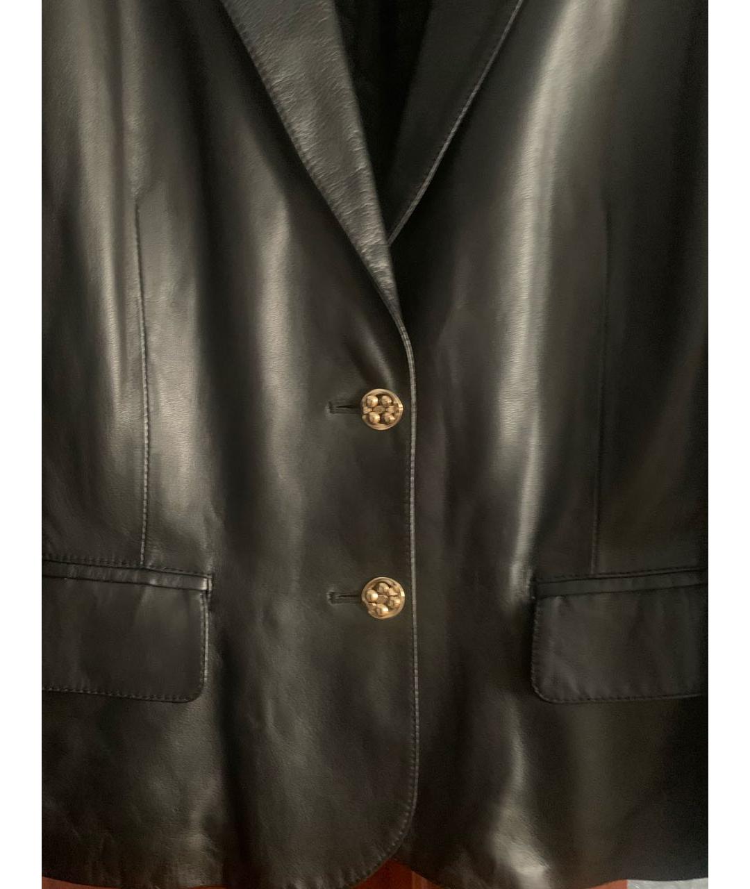 VERSACE Черная кожаная куртка, фото 7