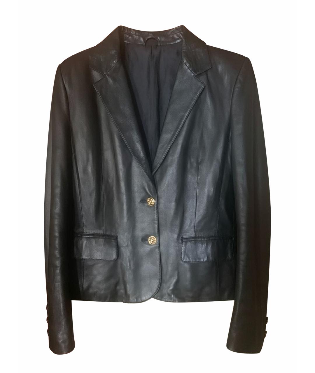 VERSACE Черная кожаная куртка, фото 1