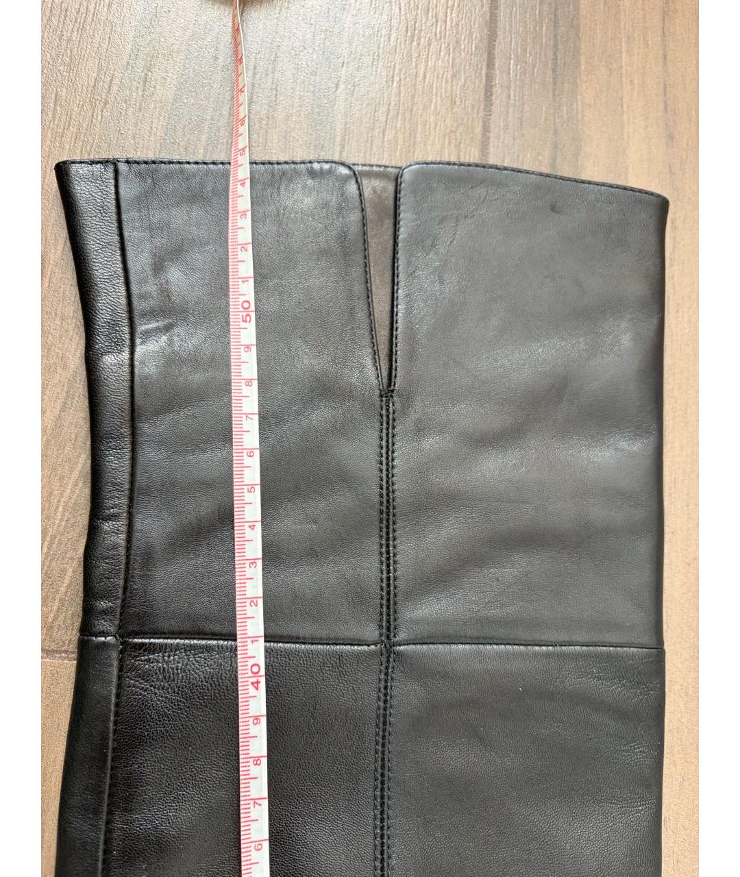 GIAN MARCO LORENZI Черные кожаные ботфорты, фото 8