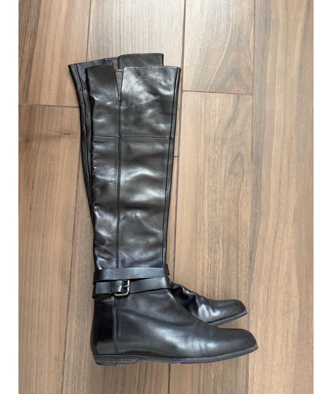 GIAN MARCO LORENZI Черные кожаные ботфорты, фото 9