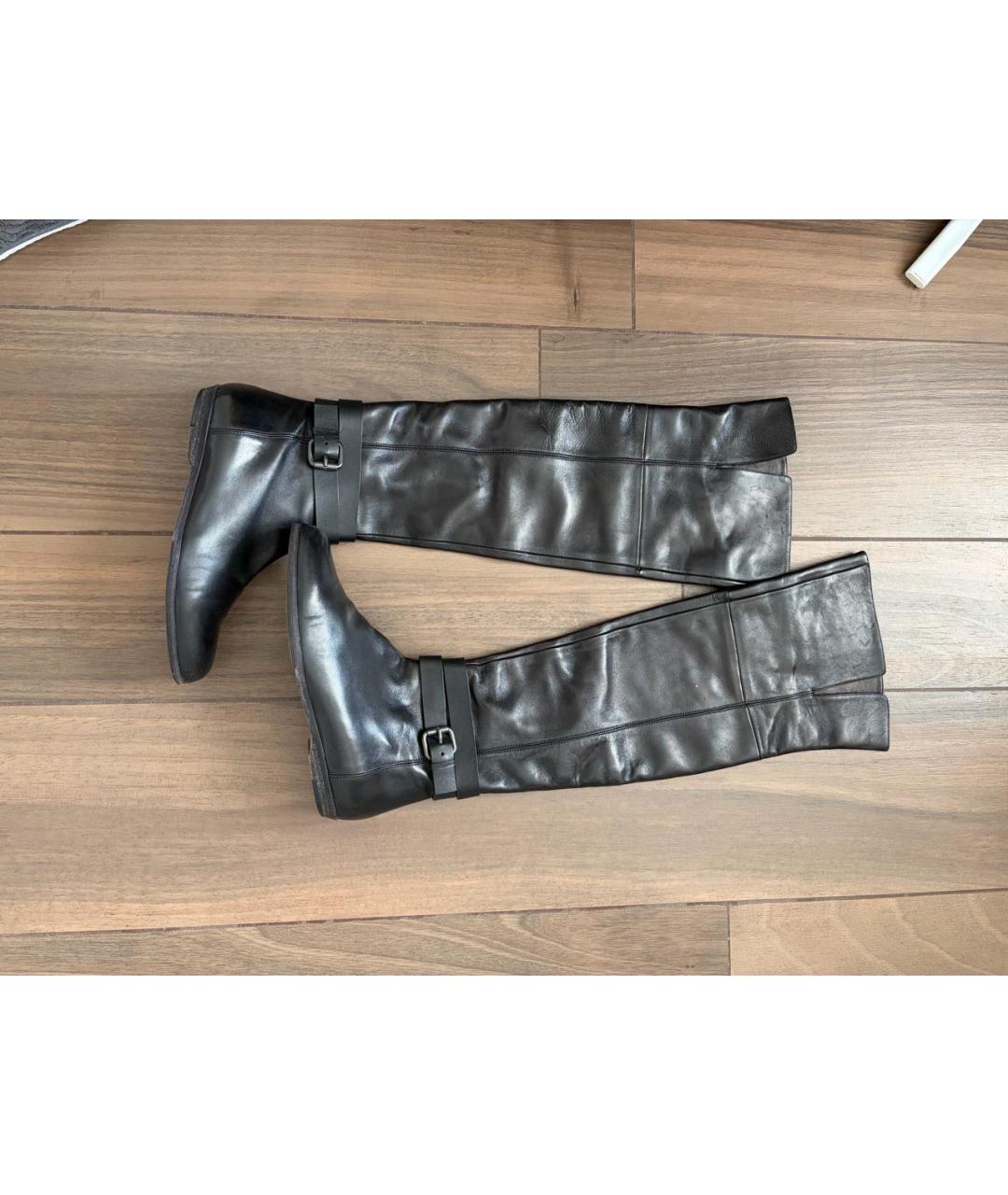 GIAN MARCO LORENZI Черные кожаные ботфорты, фото 6