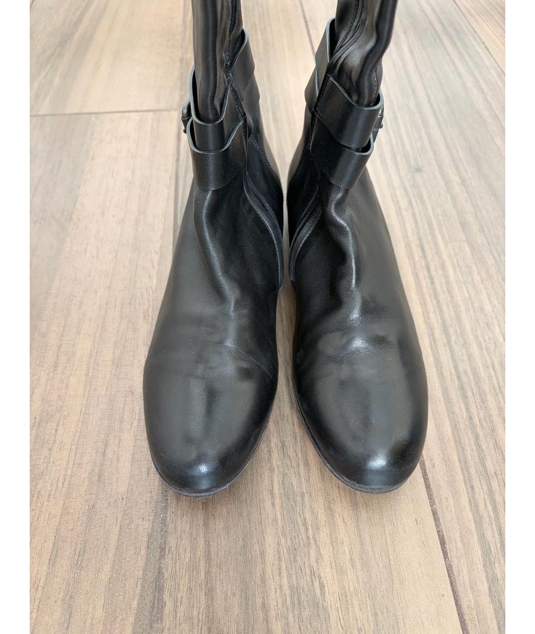 GIAN MARCO LORENZI Черные кожаные ботфорты, фото 2