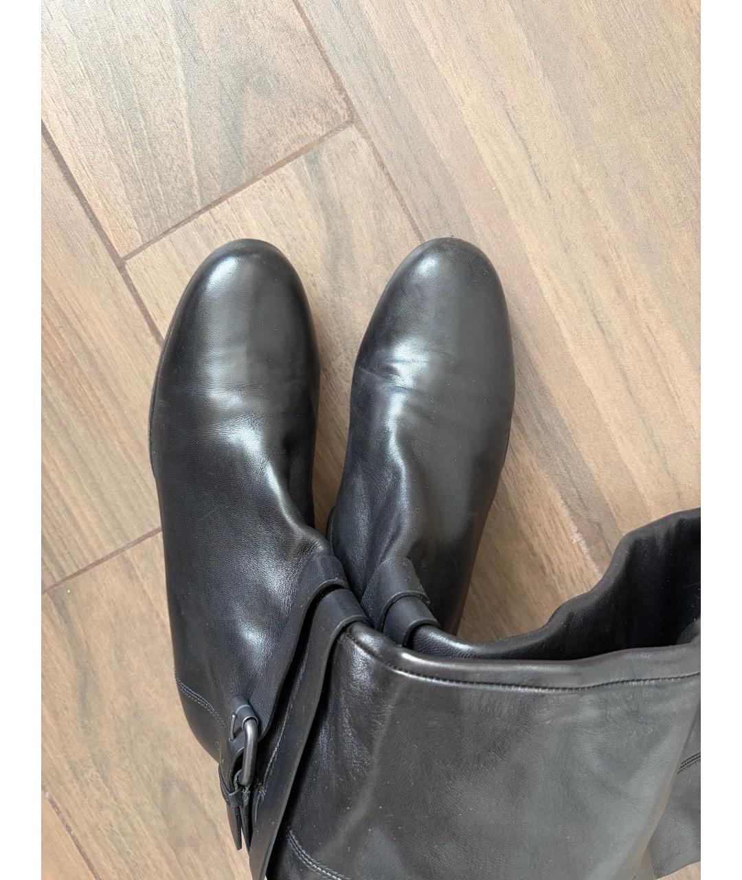 GIAN MARCO LORENZI Черные кожаные ботфорты, фото 3