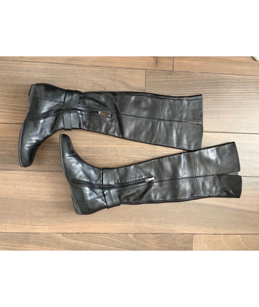 GIAN MARCO LORENZI Черные кожаные ботфорты, фото 5