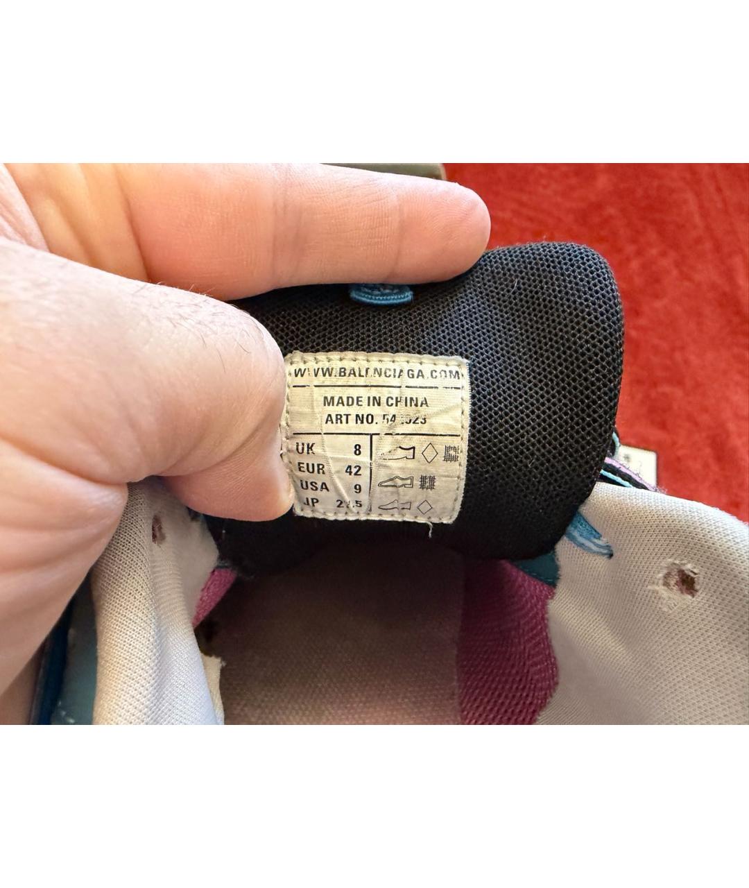 BALENCIAGA Мульти низкие кроссовки / кеды из искусственной кожи, фото 7