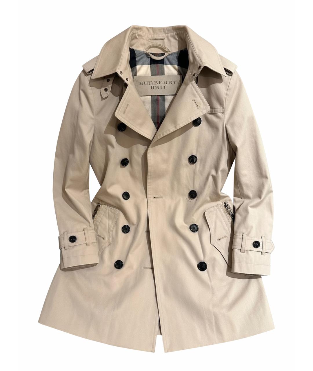 BURBERRY Бежевый хлопковый тренч/плащ, фото 5