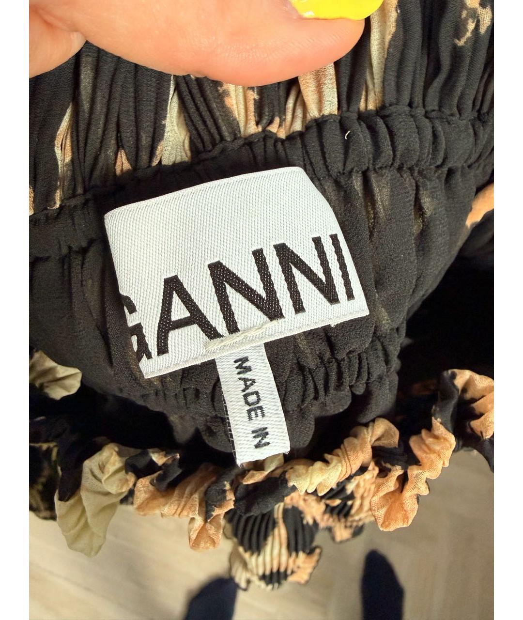 GANNI Черная полиэстеровая майка, фото 3