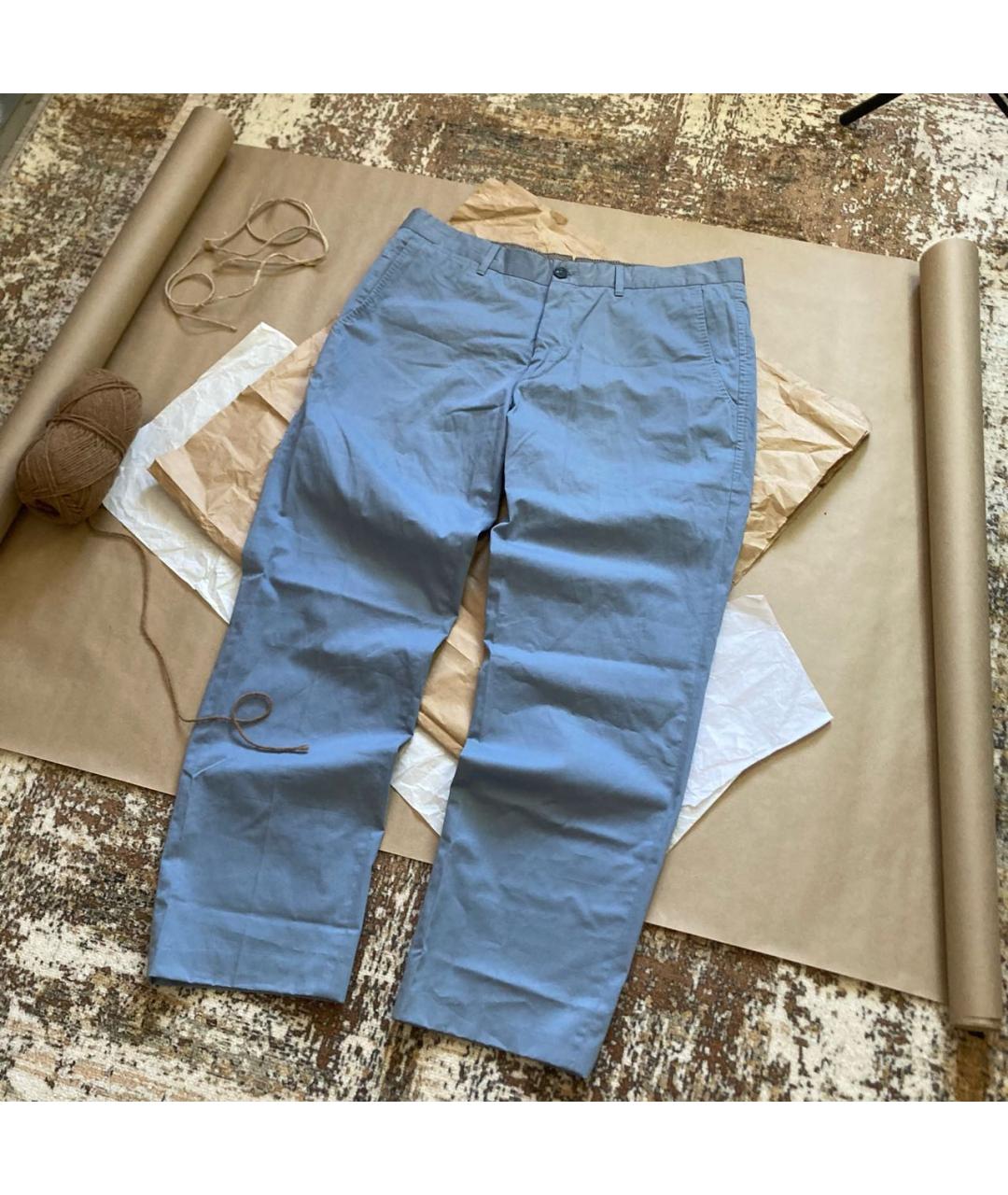 ERMENEGILDO ZEGNA XXX Голубые хлопковые повседневные брюки, фото 2