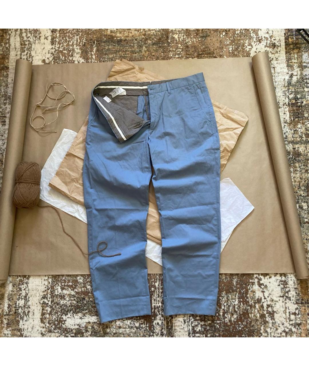 ERMENEGILDO ZEGNA XXX Голубые хлопковые повседневные брюки, фото 7