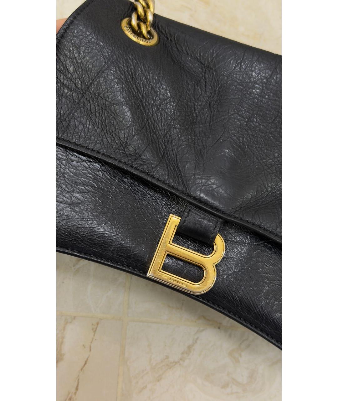 BALENCIAGA Черная кожаная сумка через плечо, фото 3