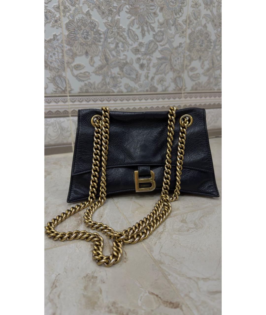 BALENCIAGA Черная кожаная сумка через плечо, фото 2