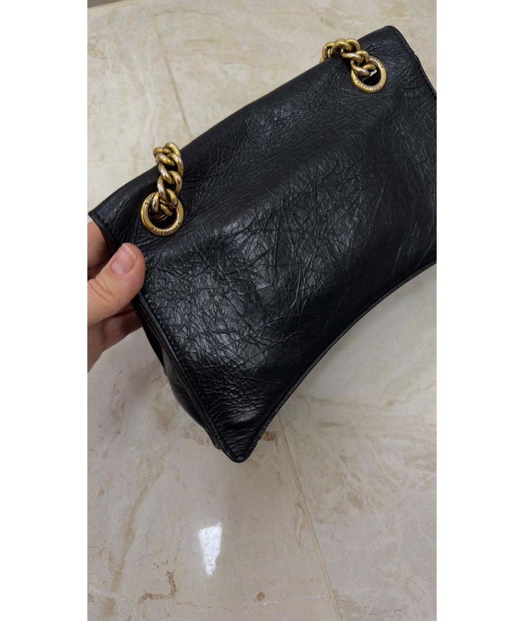 BALENCIAGA Черная кожаная сумка через плечо, фото 6