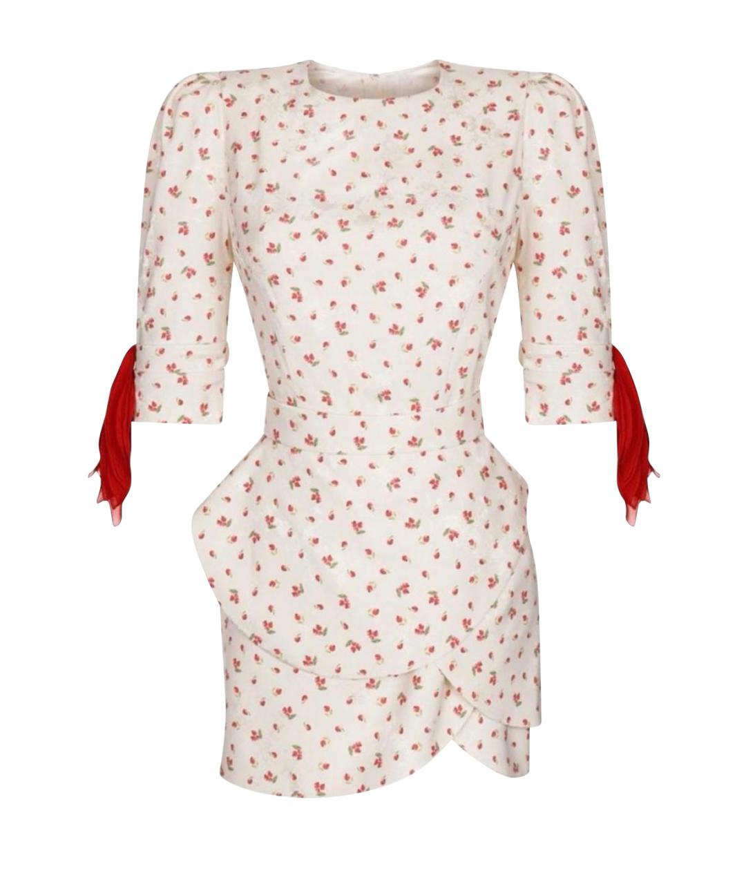 ULYANA SERGEENKO Бежевое шелковое повседневное платье, фото 1