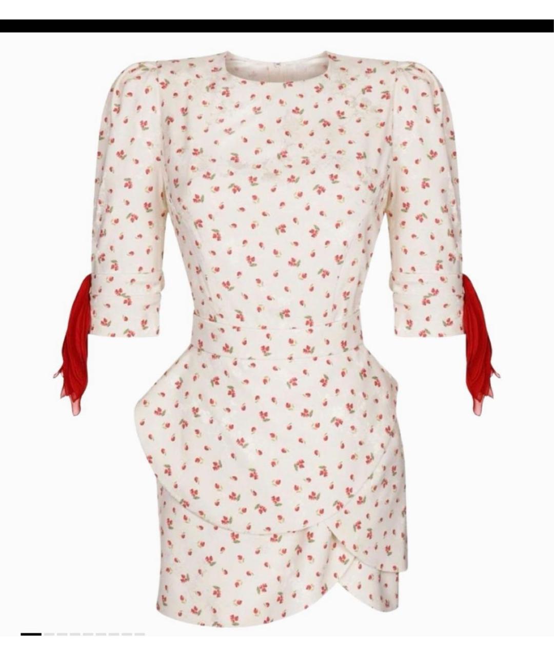 ULYANA SERGEENKO Бежевое шелковое повседневное платье, фото 4