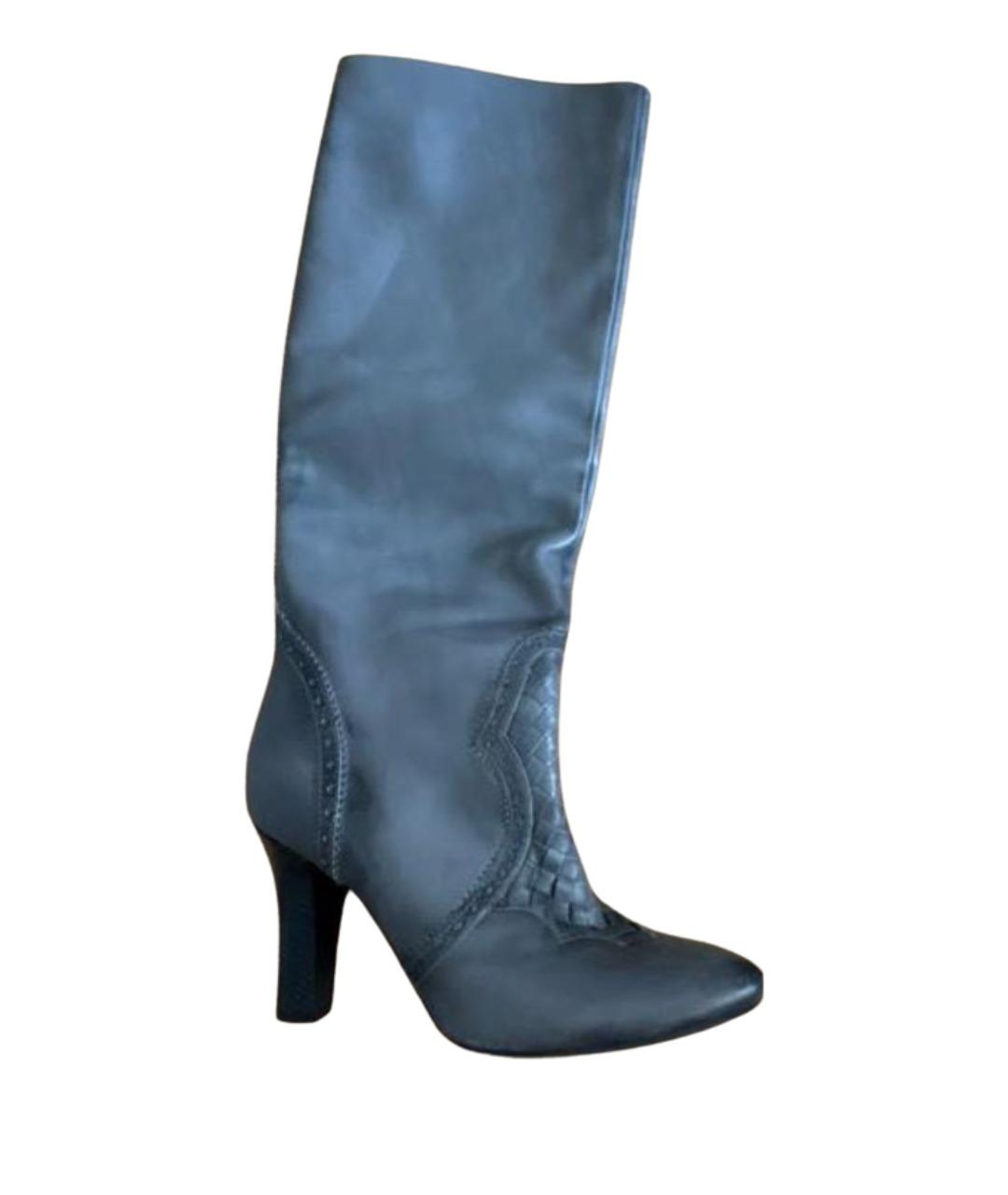 BOTTEGA VENETA Серые кожаные сапоги, фото 1