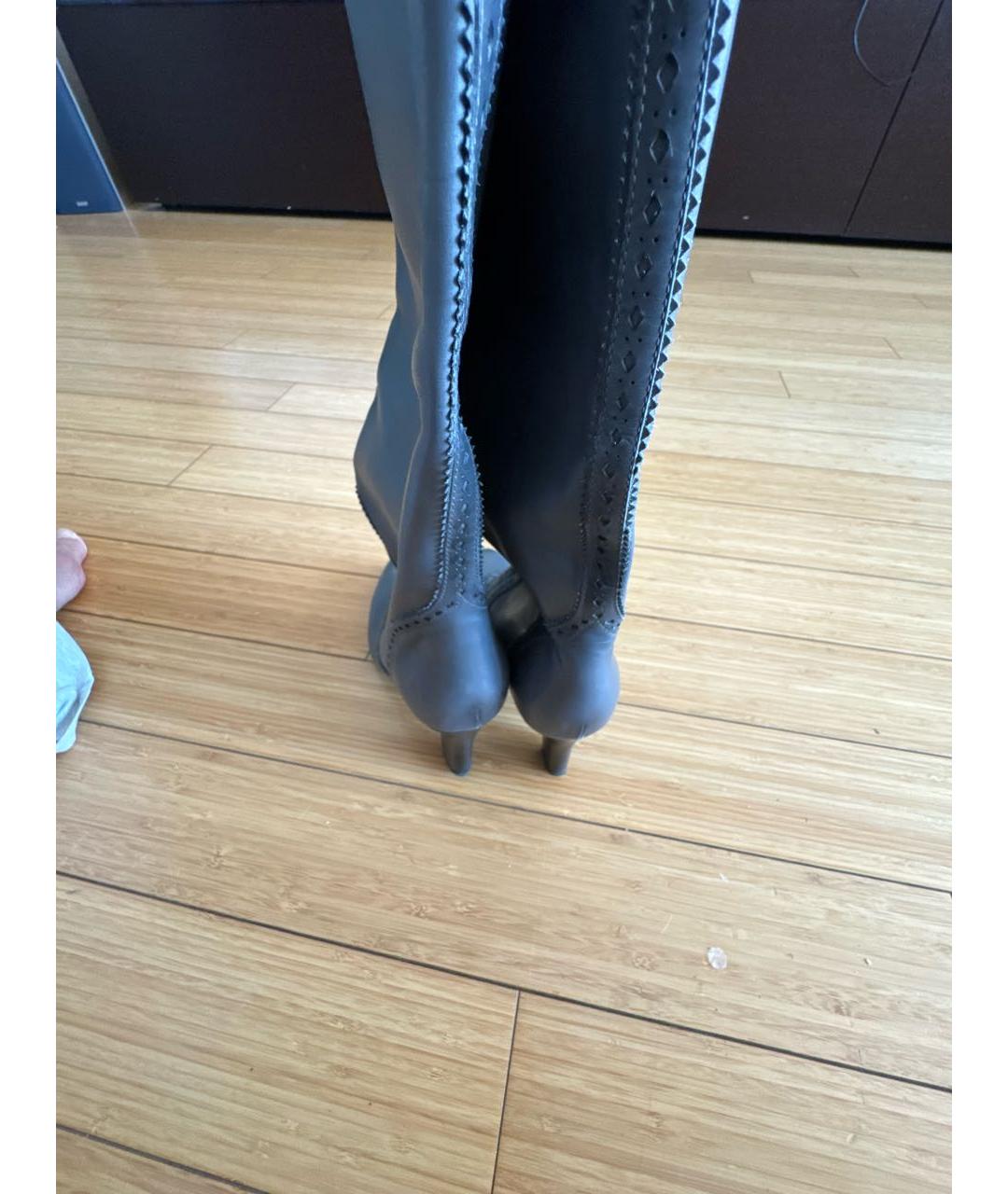 BOTTEGA VENETA Серые кожаные сапоги, фото 4
