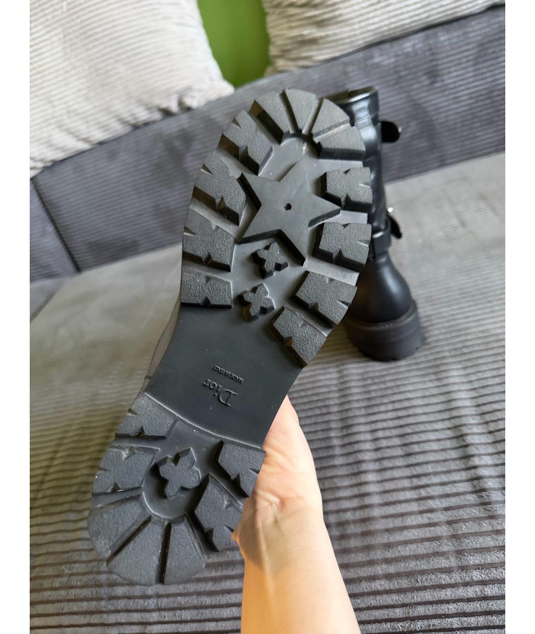 CHRISTIAN DIOR Черные кожаные ботинки, фото 5