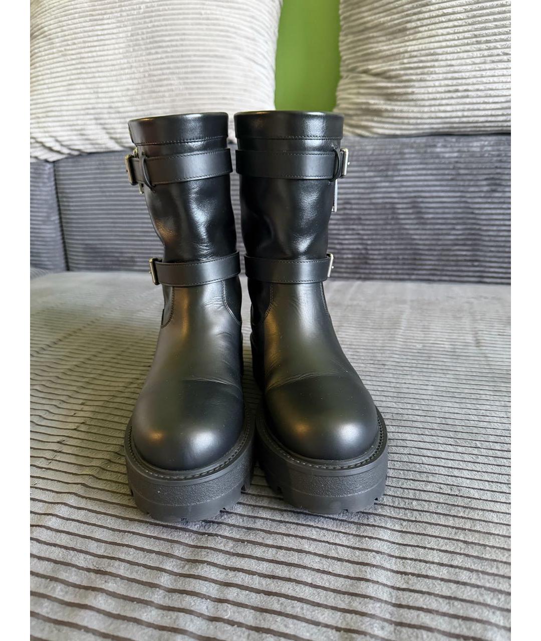 CHRISTIAN DIOR Черные кожаные ботинки, фото 2