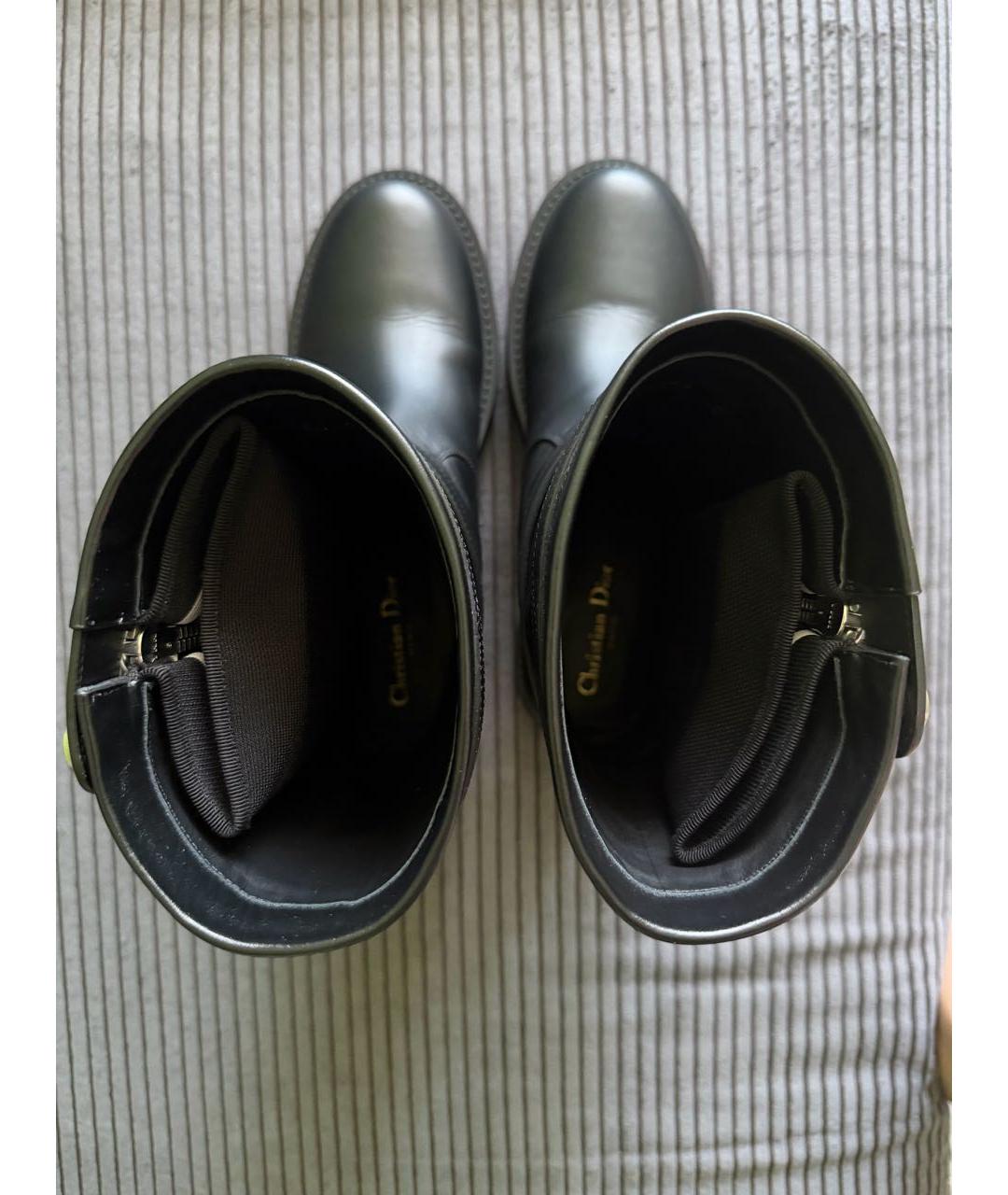 CHRISTIAN DIOR Черные кожаные ботинки, фото 3