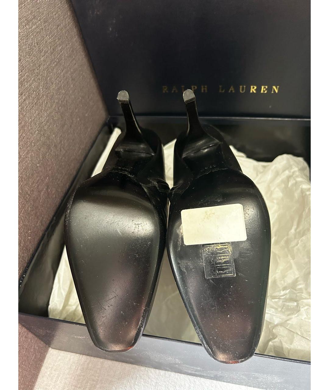 RALPH LAUREN Черные кожаные ботильоны, фото 6