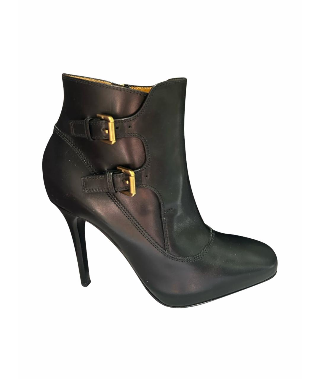 RALPH LAUREN Черные кожаные ботильоны, фото 9