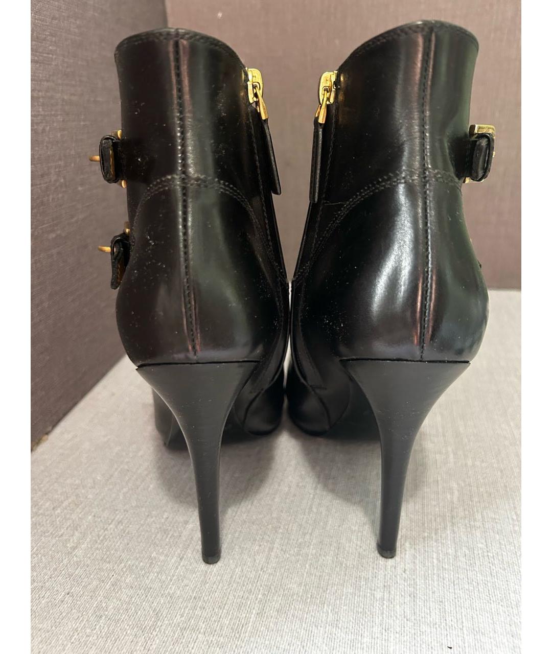RALPH LAUREN Черные кожаные ботильоны, фото 4